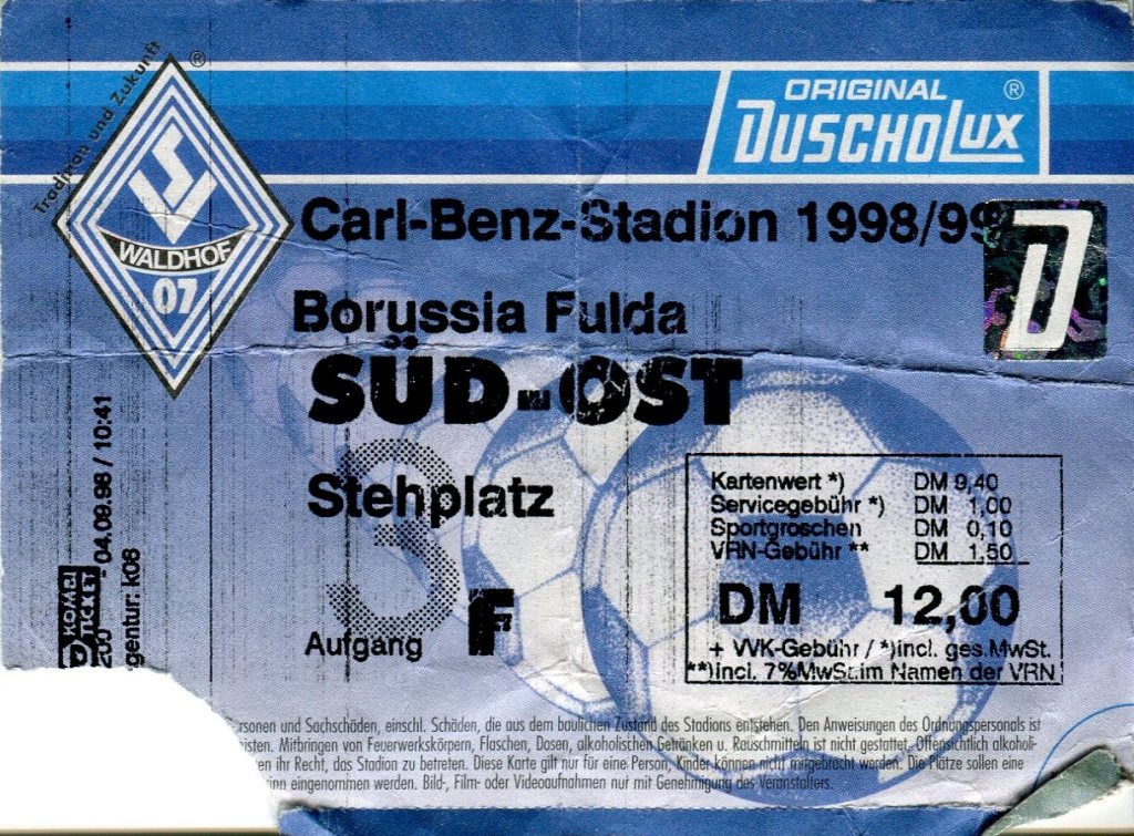 Eintrittskarte 6.Spieltag 1998-1999 SVW SC Borussia Fulda.jpg