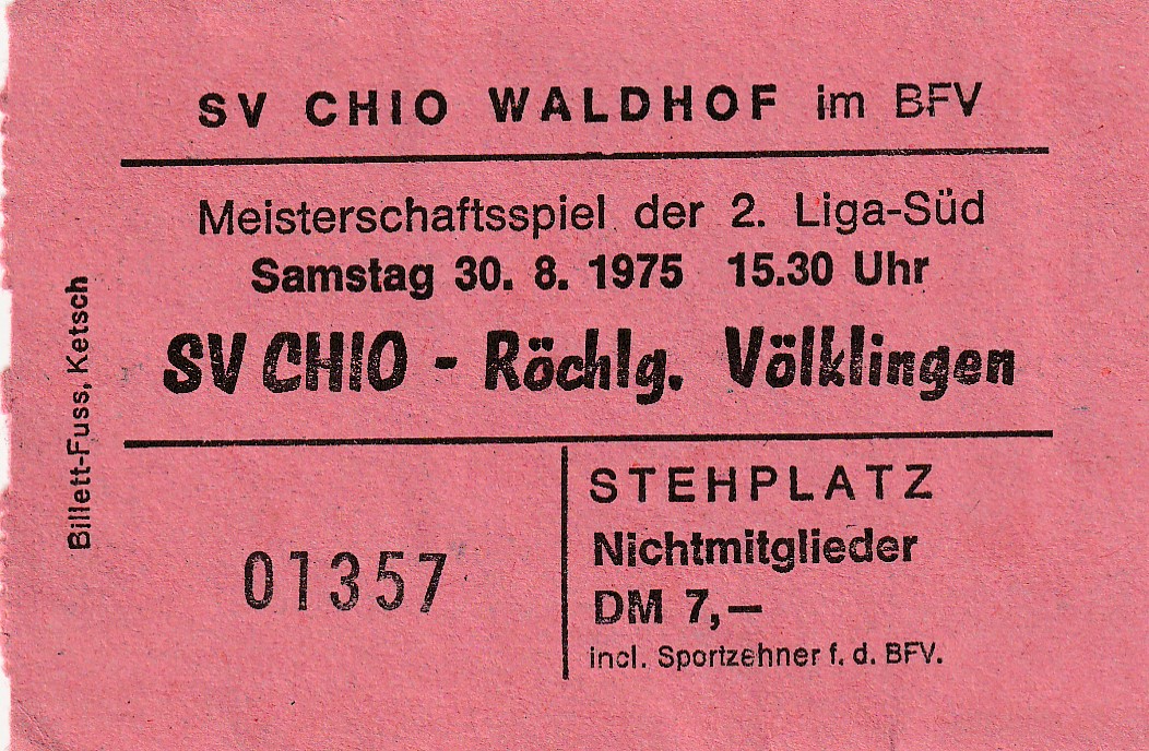 Eintrittskarte 1975 76 Chio Waldhof SV Röchling Völklingen.jpg