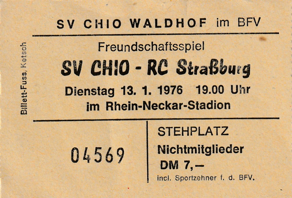 Eintrittskarte 1975 76 SV Chio Waldhof 07 RC Straßburg.jpg