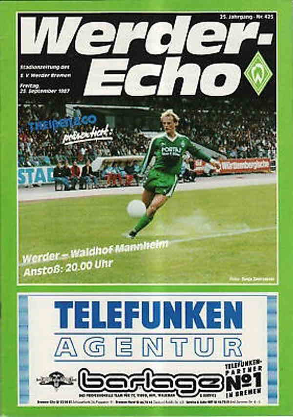 Magazin 10.Spieltag 1985-1986 SV Werder Bremen SVW.jpg