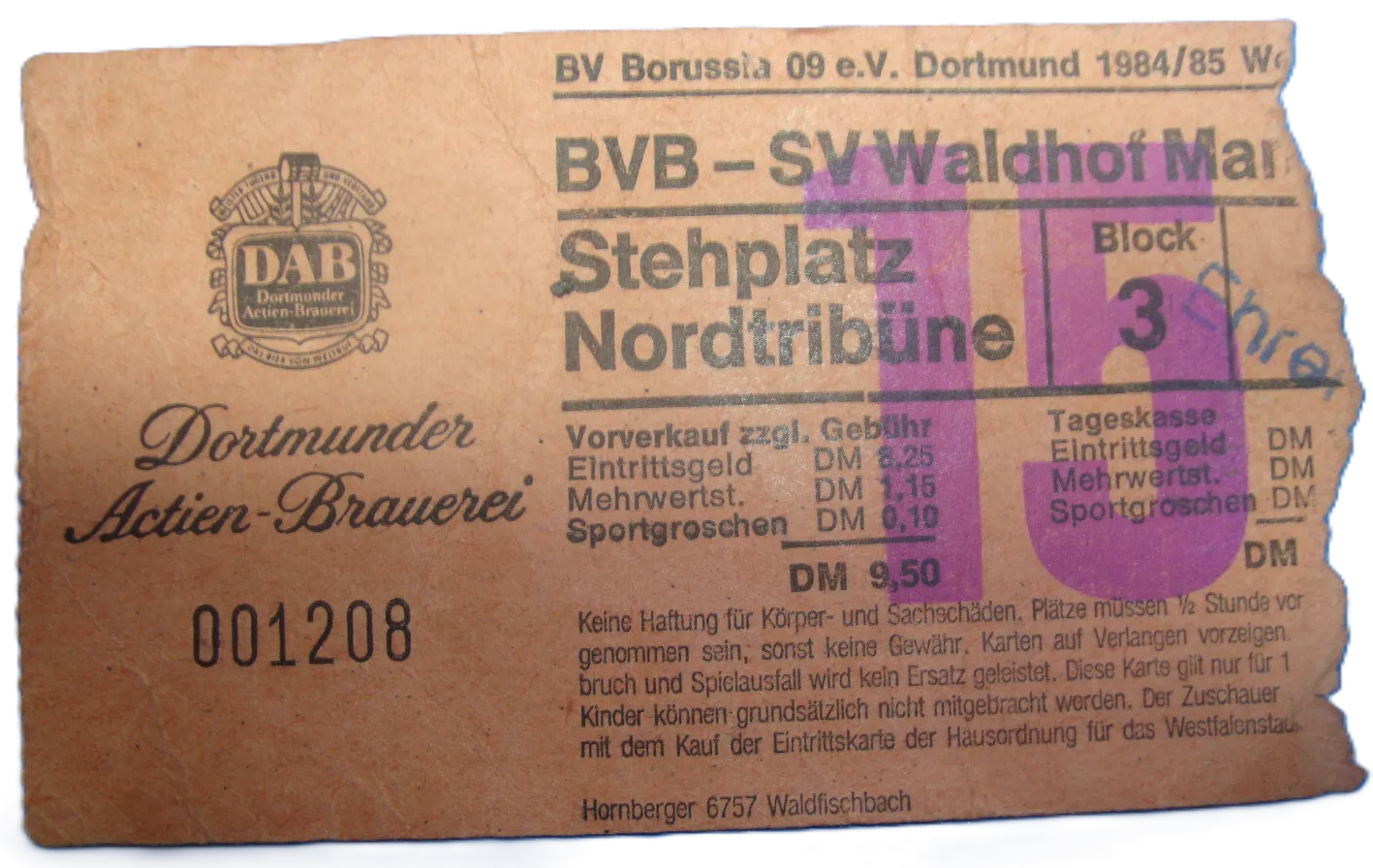 Karte-Borussia Dortmund-Waldhof 1984 85.png