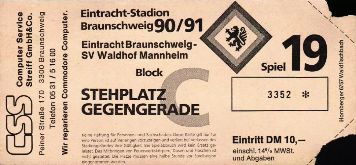 Karte 1990 91 2 Spieltag Eintracht Braunschweig SV Waldhof.jpg