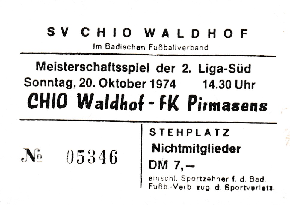Eintrittskarte 1974 75 SV Chio Waldhof 07 FK Pirmasens.jpg