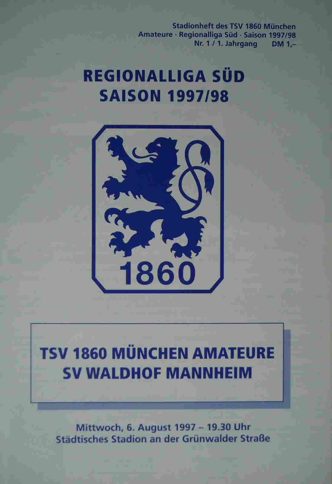 Magazin 2.Spieltag 1997-1998 TSV 1860 München II SVW.jpg