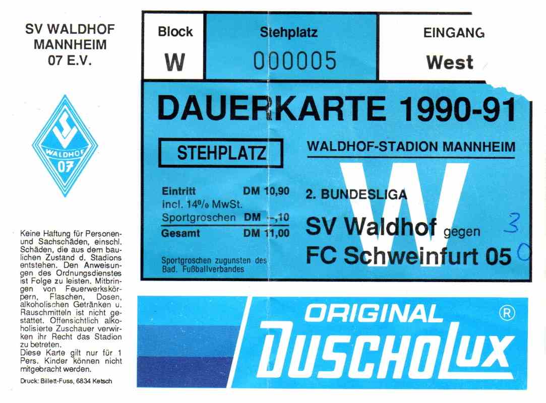 Karte Waldhof Mannheim FC Schweinfurt 05 22 August 1990.jpg