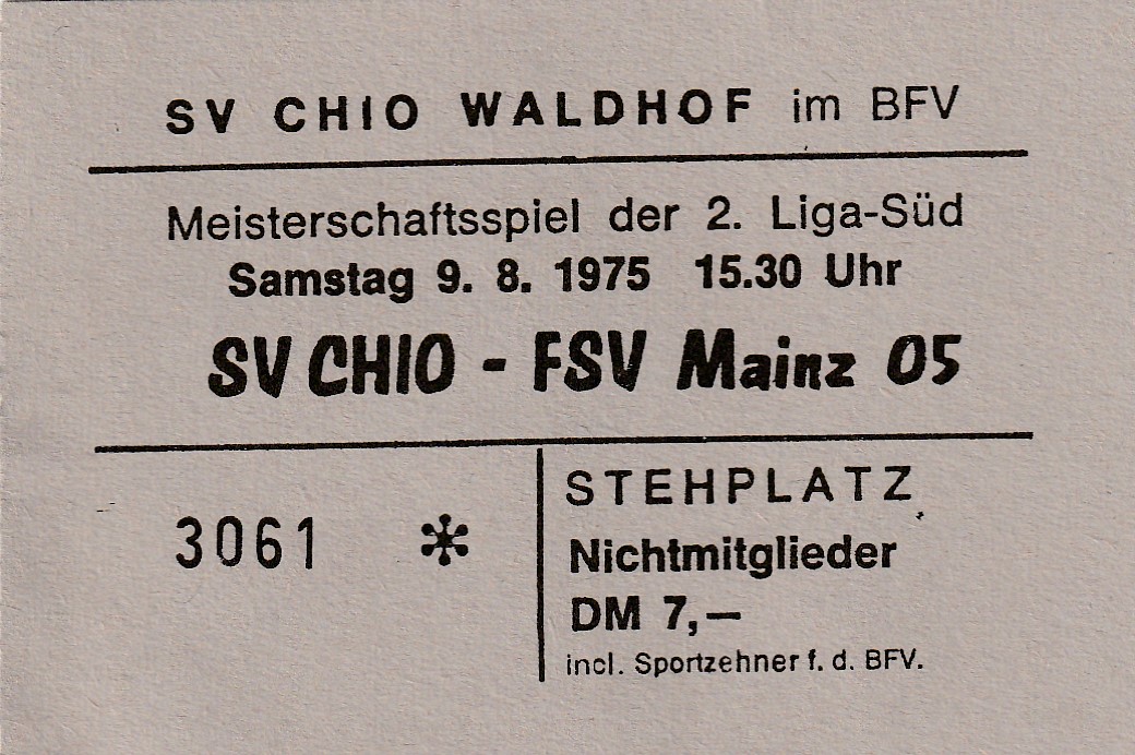 Eintrittskarte 1975 76 Chio Waldhof 1. FSV Mainz 05.jpg