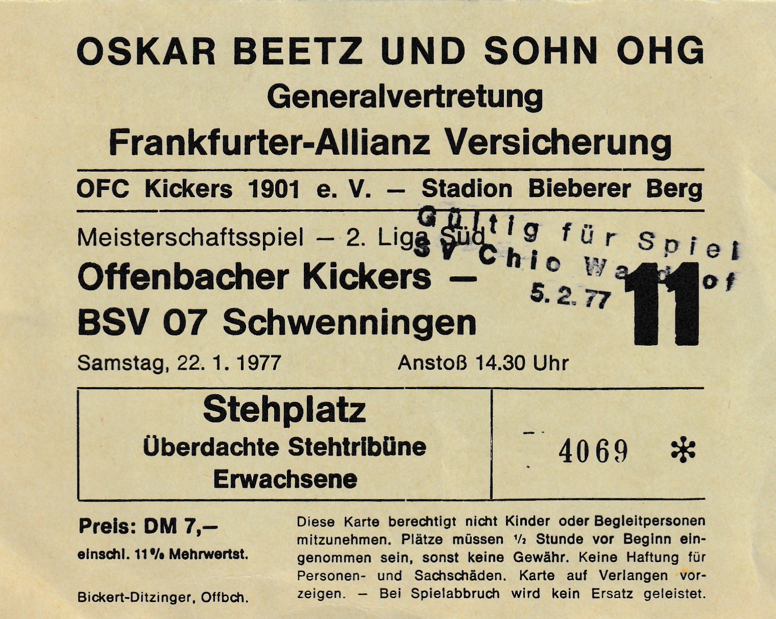 Eintrittskarte 1976-77 Kickers Offenbach SV Chio Waldhof 07.jpg