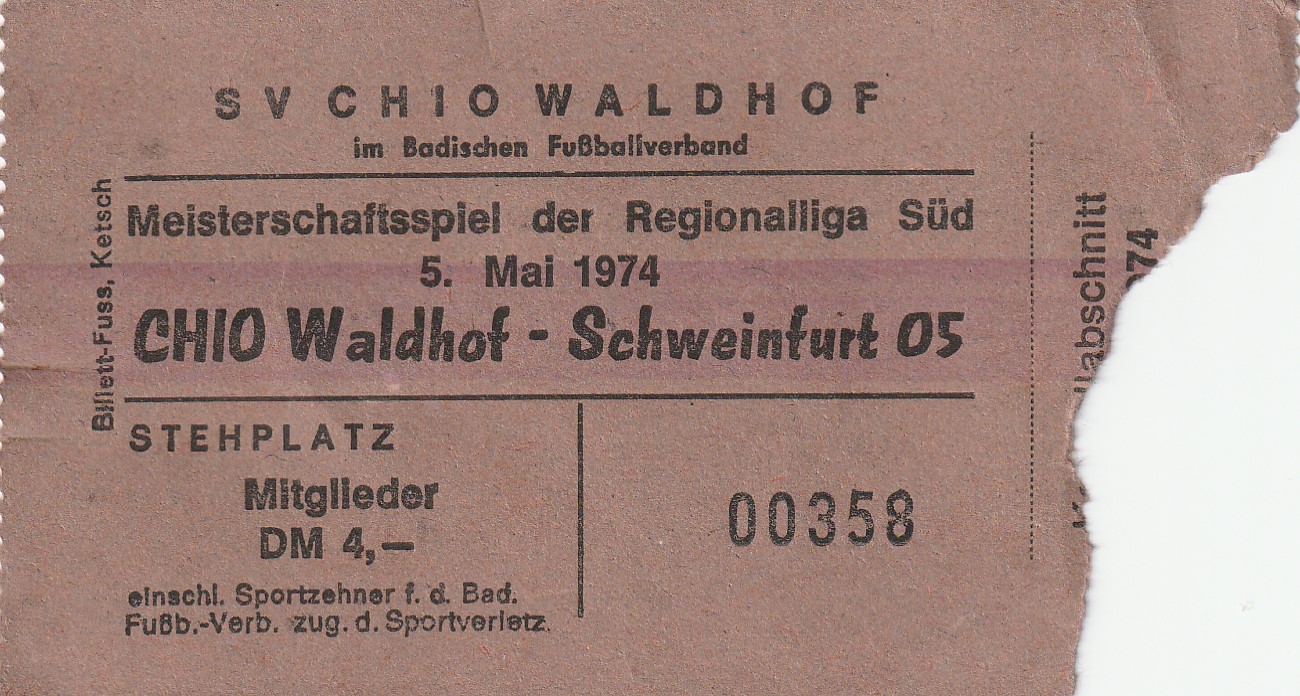 Eintrittskarte 1973 74 Chio Waldhof FC Schweinfurt 05.jpg