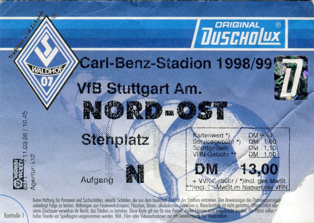 Eintrittskarte 22.Spieltag 1998-1999 SVW VfB Stuttgart II.jpg