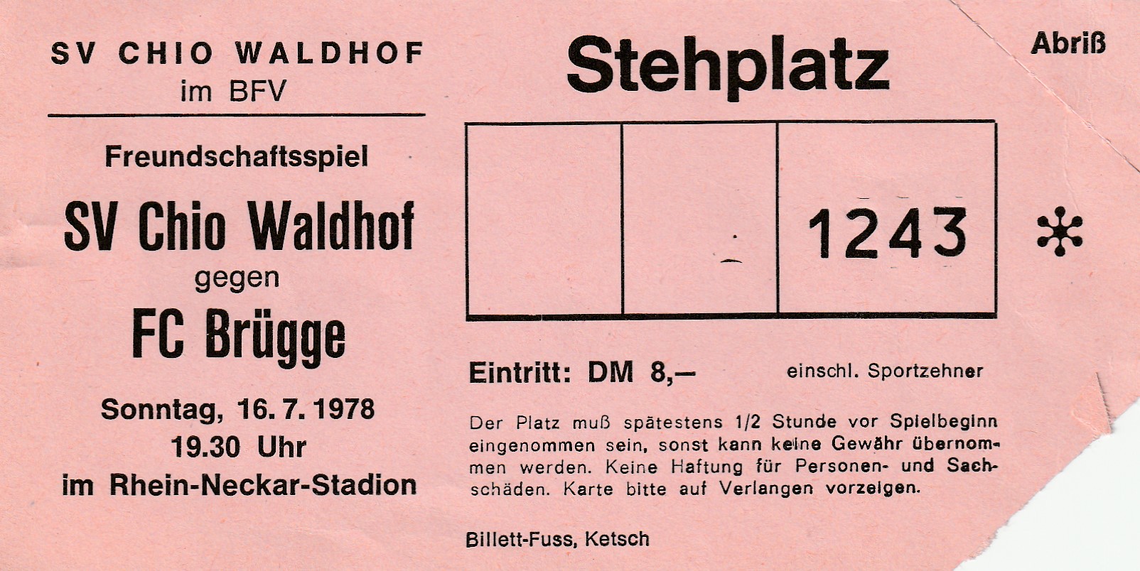 Eintrittskarte Testspiel 1978-79 SV Chio Waldhof FC Brügge.jpg