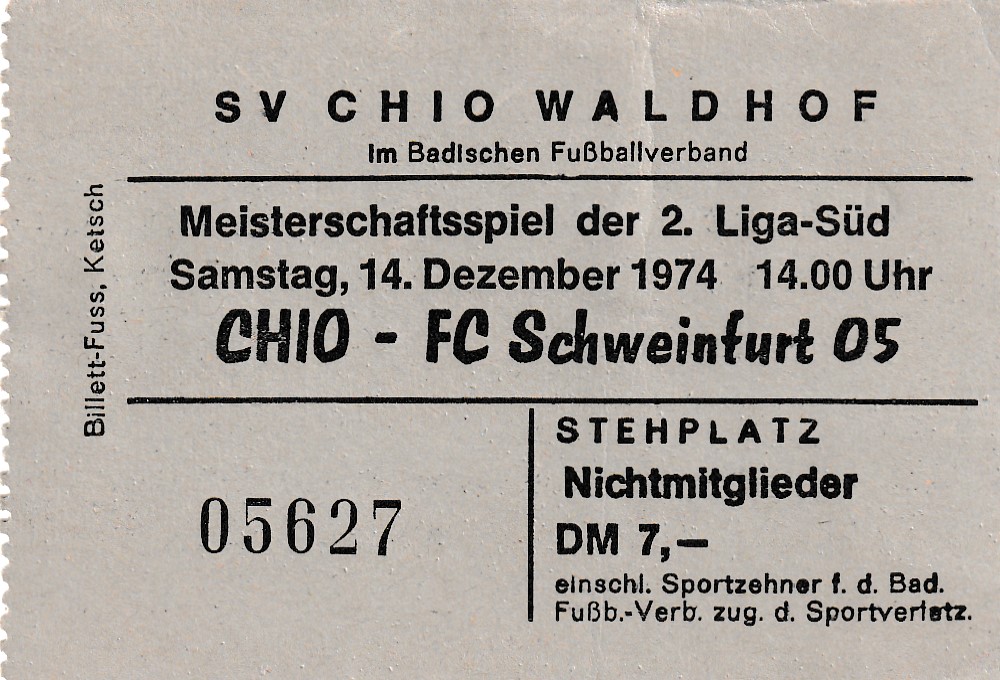 Eintrittskarte 1974 75 SV Chio Waldhof 07 1. FC Schweinfurt 05.jpg