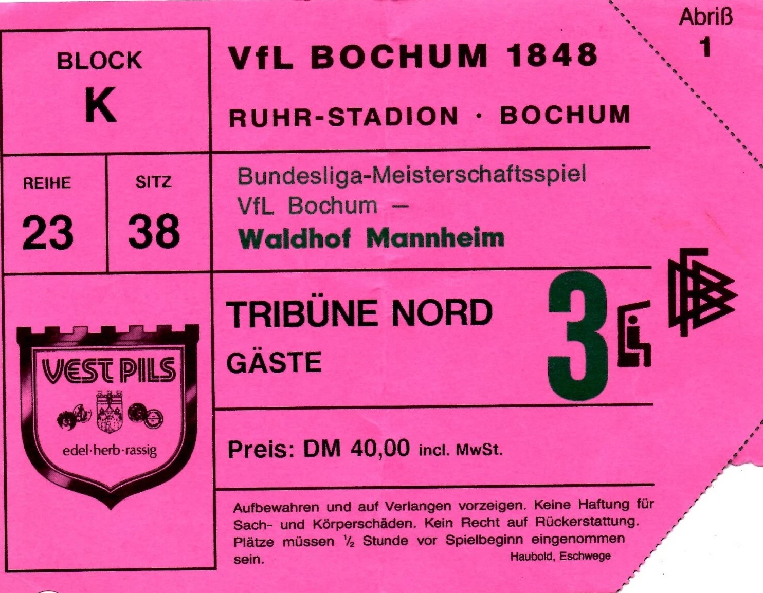 Karte-VfL Bochum Waldhof 1988 99.jpg