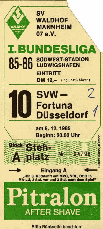 Karte Waldhof Duesseldorf 6 12 1985.jpg