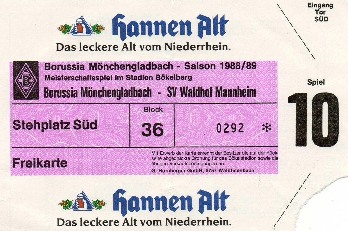 Karte-Borussia Mönchengladbach Waldhof 1988 89.jpg