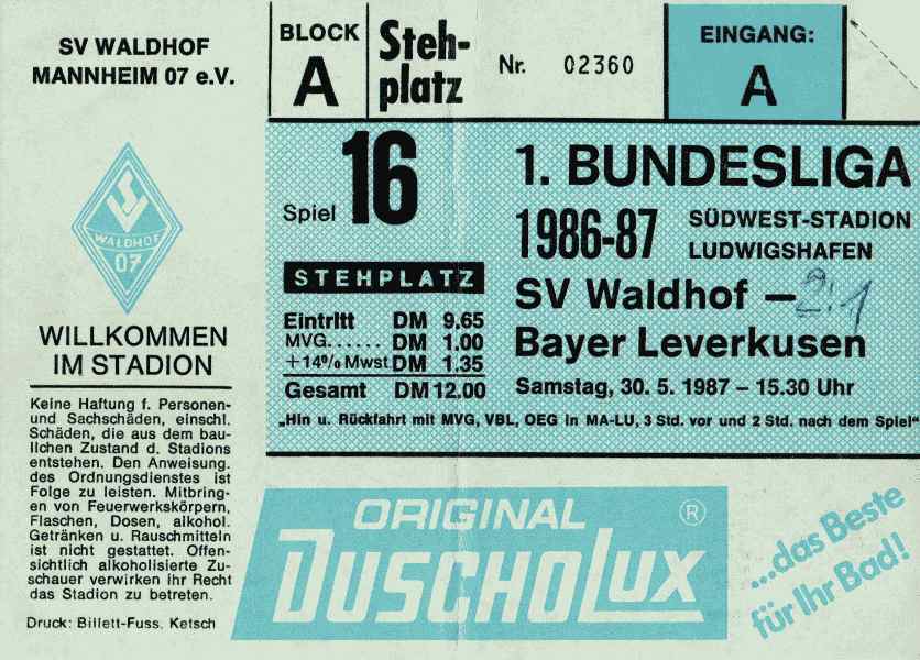 Karte Waldhof Bayer Leverkusen 30 05 1987.jpg