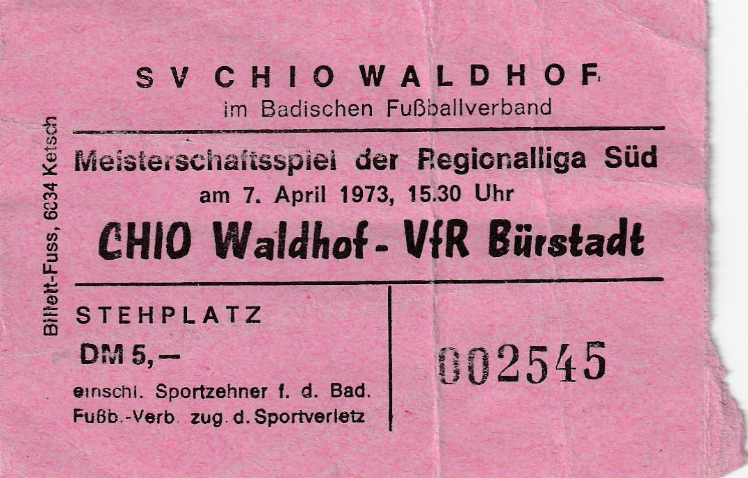 Eintrittskarte 1972 73 Chio Waldhof VfR Bürstadt.jpg