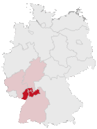 Lage der Region Rhein-Neckar in Deutschland
