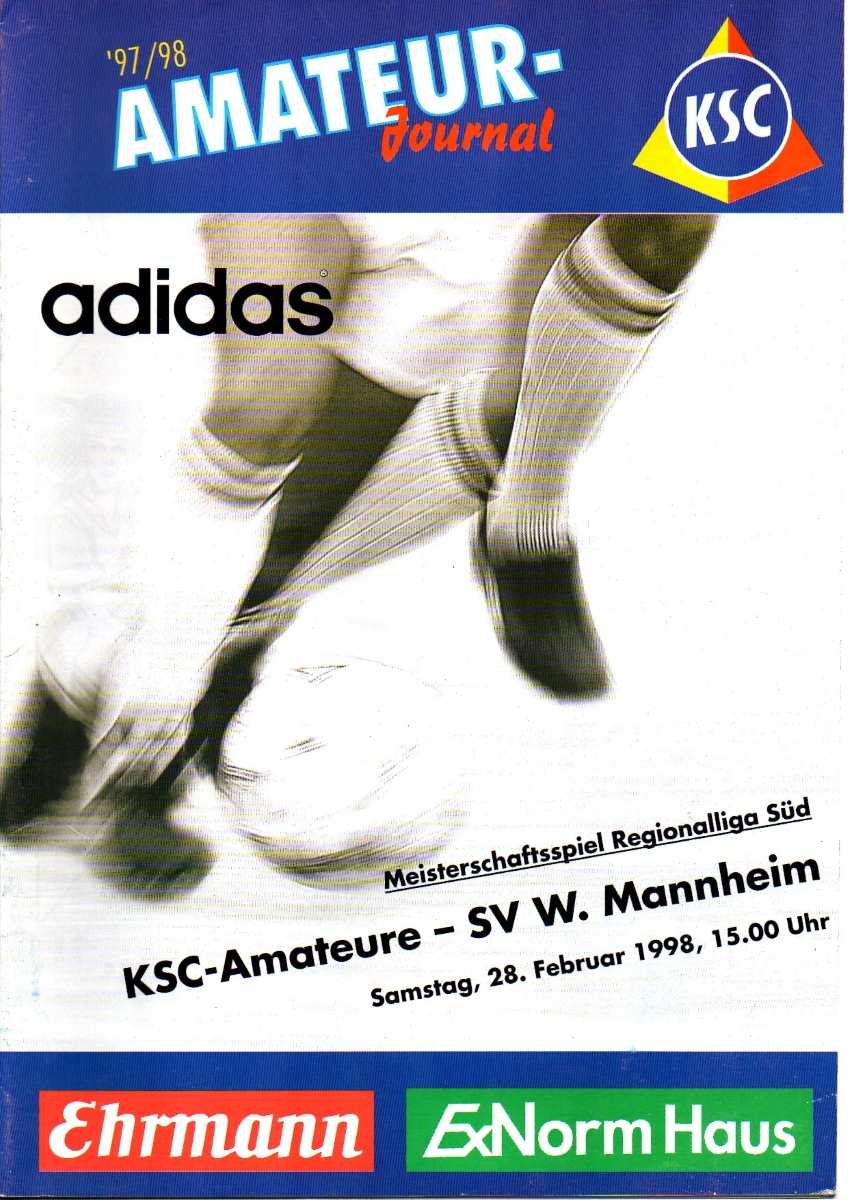 Magazin 22.Spieltag Karlsruher SC II SVW 28 Feb 1998.jpg