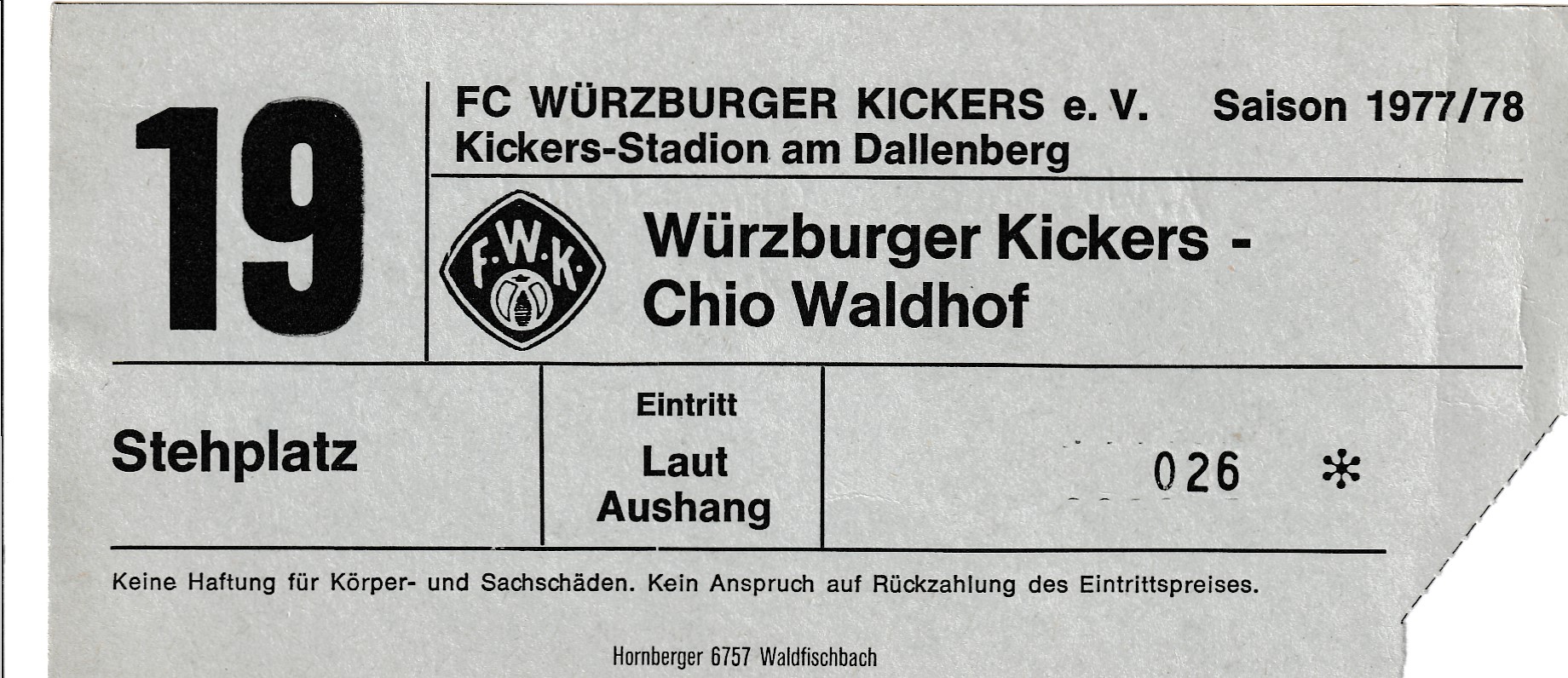 Eintrittskarte 1977 78 Würzburger Kickers-SV Chio Waldhof.jpg