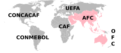 Weltkarte, AFC hervorgehoben